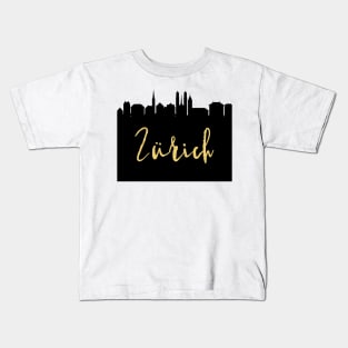 ZURICH SWITZERLAND DESIGNER SILHOUETTE SKYLINE ART Kids T-Shirt